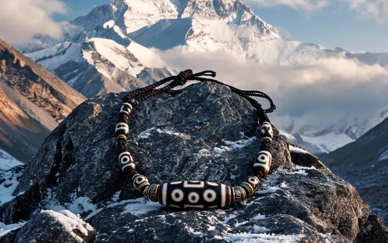 Ancient Chomolungma Heritage Symbol Necklace Craft Lucky Dzi Totem Courage Pendant
