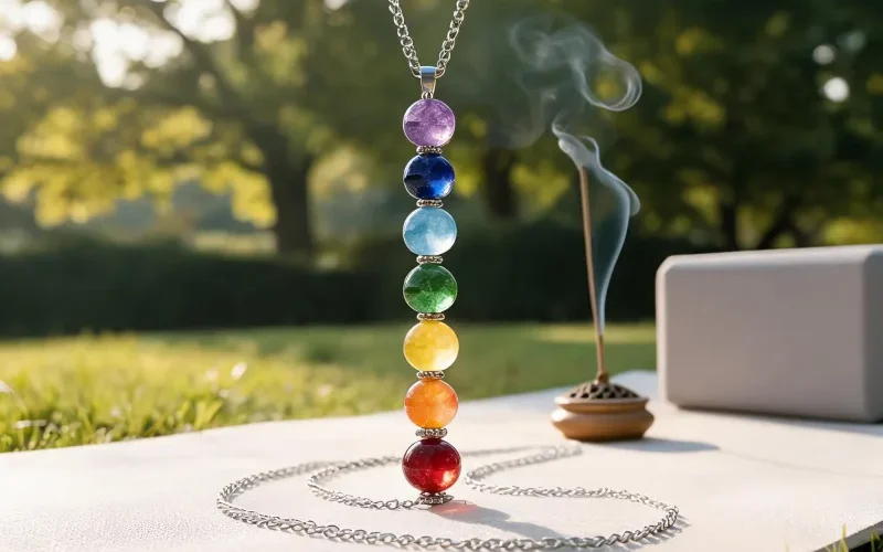Grounding Crystal Yoga Necklace Mindfulness Daily Ritual Lucky Protection Pendant