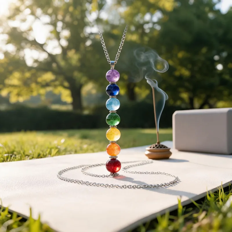 Grounding Crystal Yoga Necklace Mindfulness Daily Ritual Lucky Protection Pendant