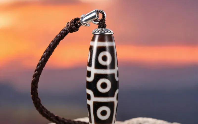 Master Artisan Handcrafted Dzi Totem Necklace Sacred Symbol Luck Protection Jewelry