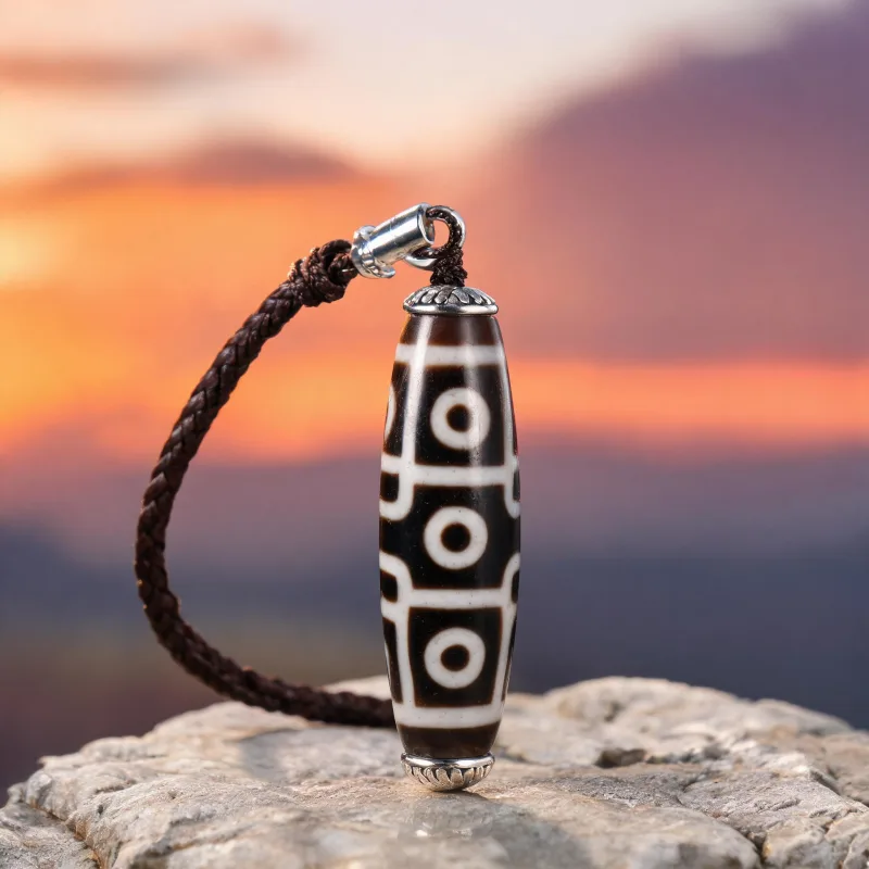 Master Artisan Handcrafted Dzi Totem Necklace Sacred Symbol Luck Protection Jewelry