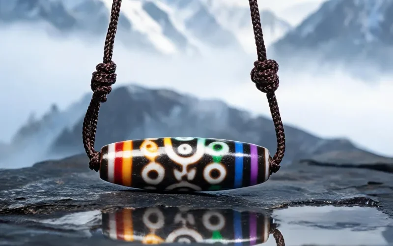 Ornate Tibetan Dzi Totem Necklace Courage Sacred Symbol Luck Talisman Jewelry Gifts