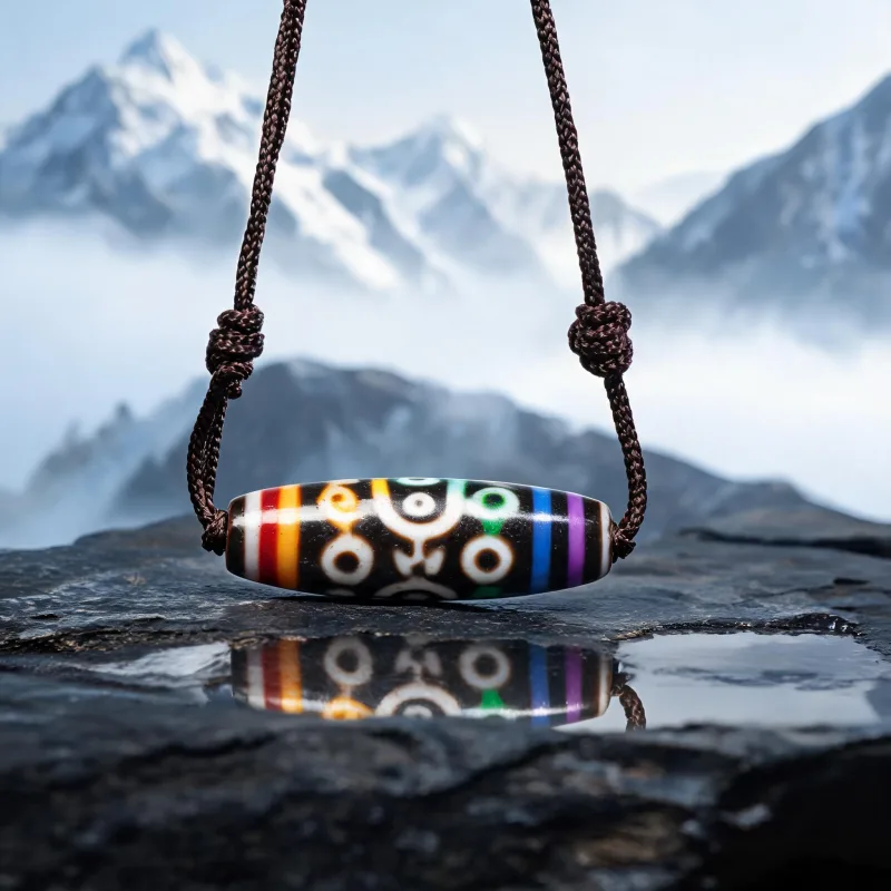 Ornate Tibetan Dzi Totem Necklace Courage Sacred Symbol Luck Talisman Jewelry Gifts