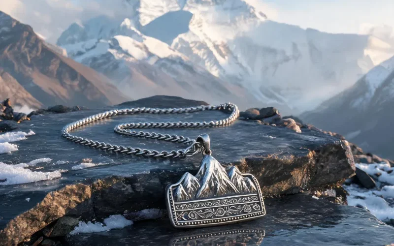 Chomolungma Mountain Craft Talisman Necklace Heritage Good Luck Courage Symbol Pendant