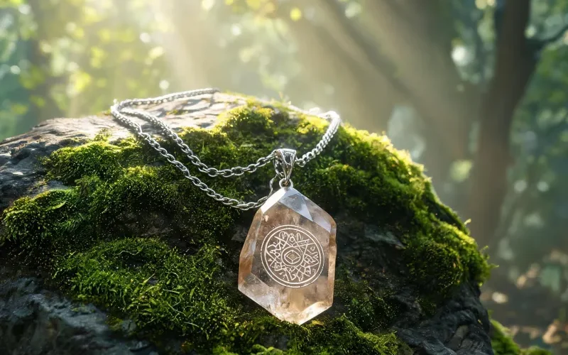Energy Cleansing Earth Crystal Necklace Sacred Totem Luck Talisman Pendant