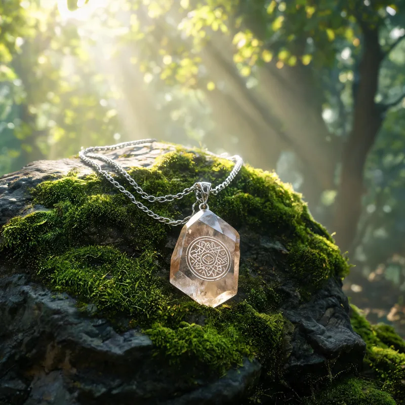 Energy Cleansing Earth Crystal Necklace Sacred Totem Luck Talisman Pendant