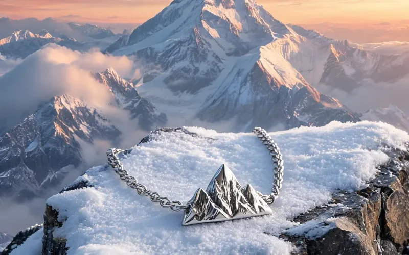 Everest Summit Courage Crystal Necklace Sacred Symbol Luck Talisman Pendant Gifts