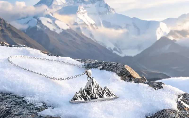 Everest Peak Courage Talisman Pendant Summit Spirit Luck Crystal Symbol Necklace