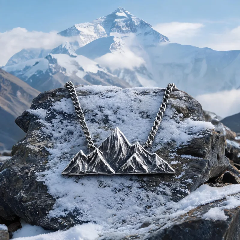 Mountain Persistence Everest Spirit Pendant Good Luck Courage Charm Necklace Jewelry