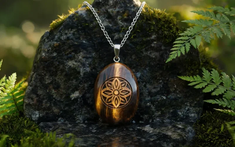 Grounding Earth Energy Stone Pendant Good Luck Symbol Necklace Spiritual Talisman