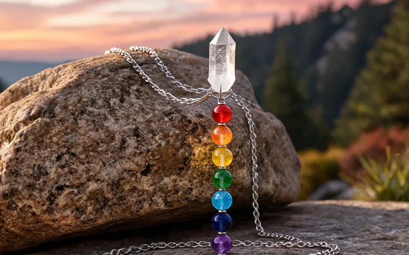 High Vibration Chakra Crystal Pendant Earth Energy Good Luck Protection Necklace