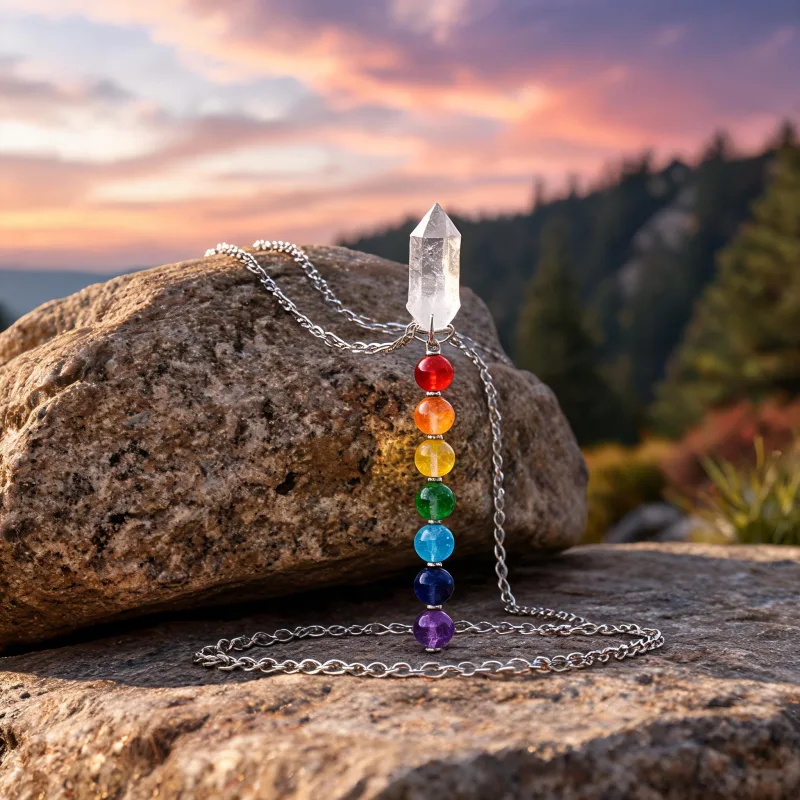 High Vibration Chakra Crystal Pendant Earth Energy Good Luck Protection Necklace