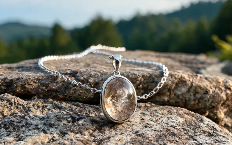 High Vibration Crystal Lucky Necklace Earth Energy Courage Talisman Pendant Jewelry