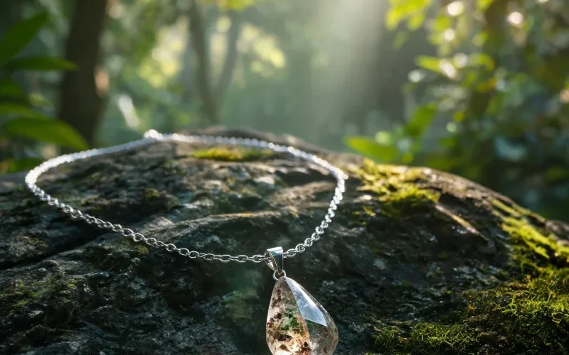 High Vibration Crystal Lucky Necklace Earth Energy Courage Talisman Pendant Jewelry