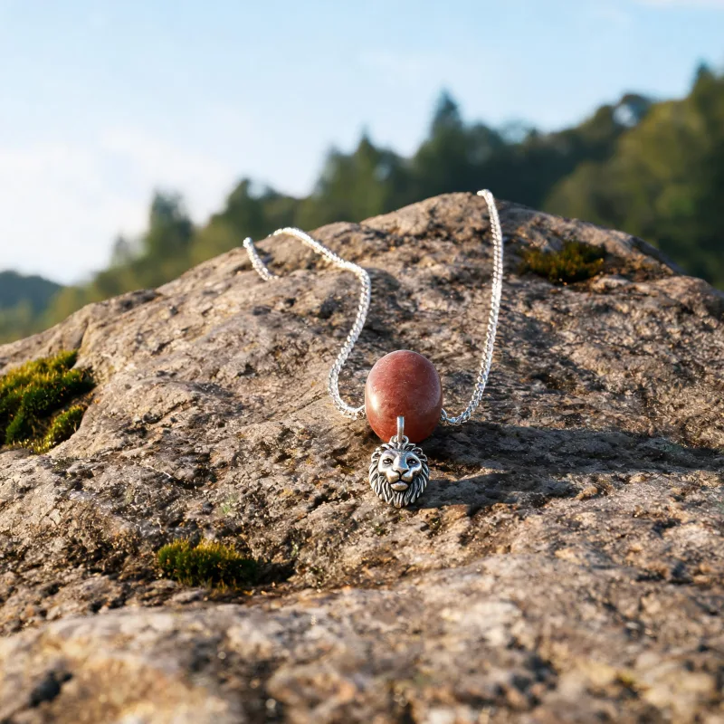 High Vibration Grounding Stone Courage Charm Necklace Earth Energy Luck Jewelry