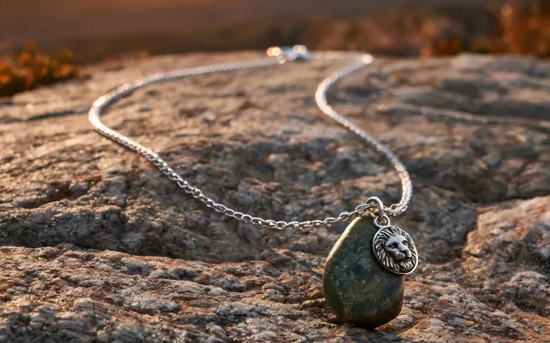 High Vibration Grounding Stone Courage Charm Necklace Earth Energy Luck Jewelry