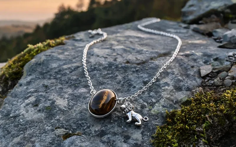 High Vibration Grounding Stone Courage Charm Necklace Earth Energy Luck Jewelry