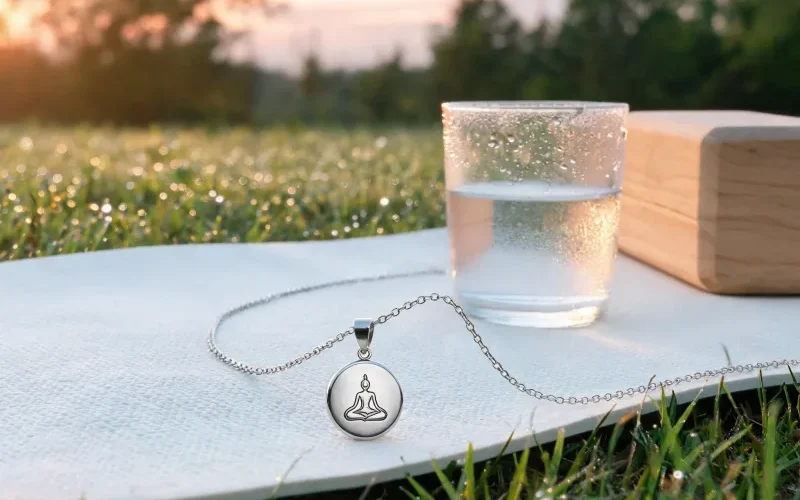 Mindfulness Yoga Lucky Charm Necklace Meditation Ritual Talisman Jewelry for Daily Calm