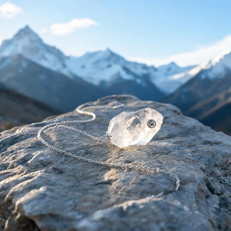 Himalayan Earth Energy Crystal Necklace Lucky Talisman Pendant for Positive Vibes