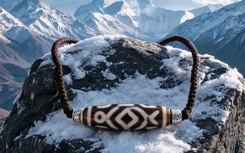 Local Artisan Chomolungma Heritage Luck Jewelry Courage Dzi Totem Pendant Necklace