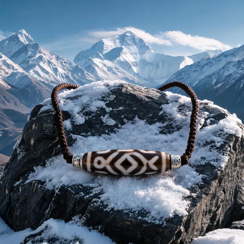 Local Artisan Chomolungma Heritage Luck Jewelry Courage Dzi Totem Pendant Necklace