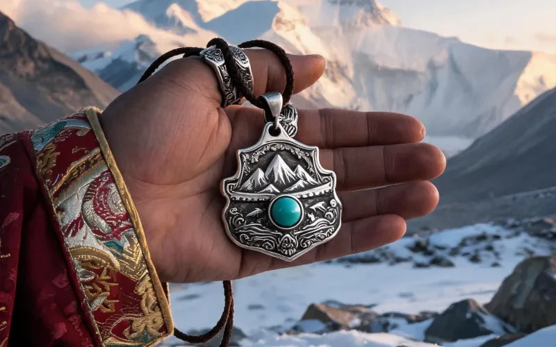 Local Tibetan Artisan Craft Courage Pendant Chomolungma Cultural Heritage Talisman