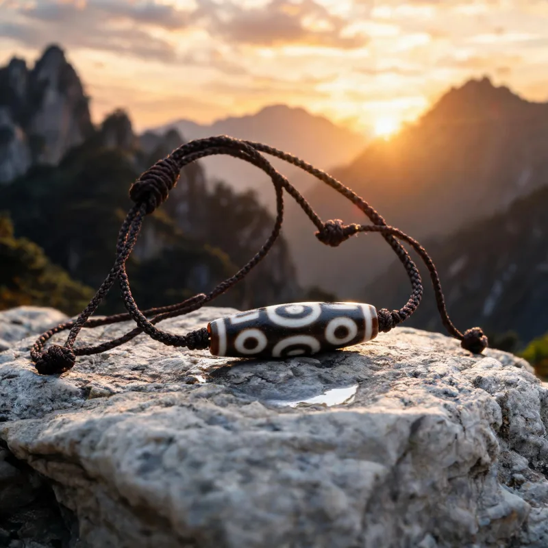 Longevity Blessing Dzi Pendant Tibetan Sacred Totem Positive Energy Talisman Accessory