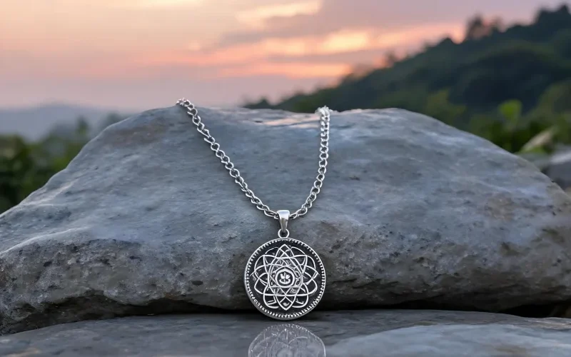 Sacred Symbol Meditation Necklace Courage Charm for Daily Mindfulness Yoga Routines