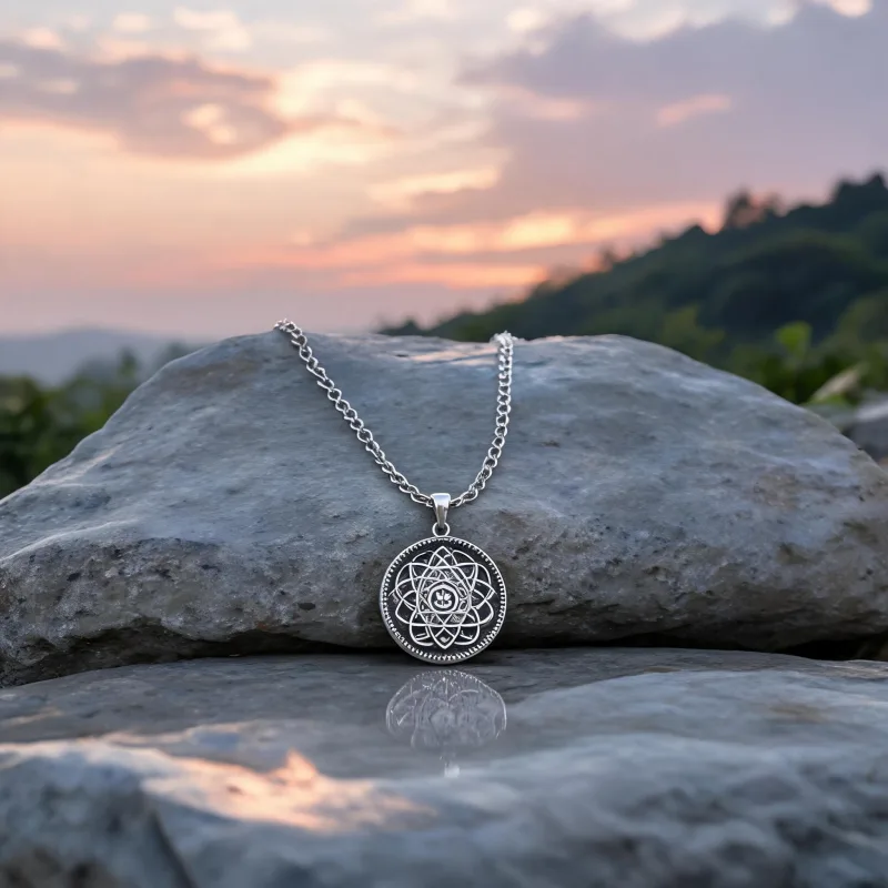 Sacred Symbol Meditation Necklace Courage Charm for Daily Mindfulness Yoga Routines