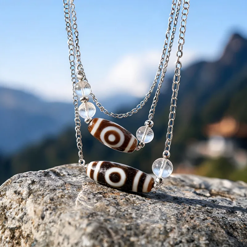 Evil Eye Protection Dzi Jewelry Sacred Totem Positive Energy Daily Ritual Pendant