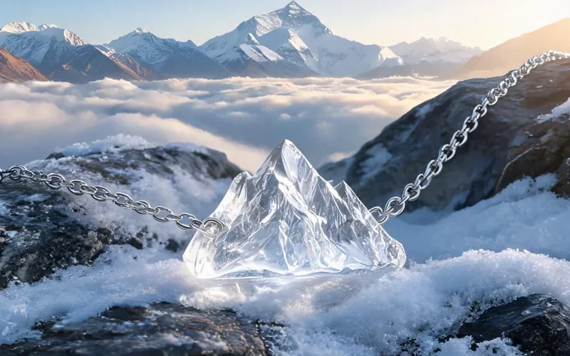 Everest Mountain Totem Necklace Courage Summit Spirit Good Luck Crystal Pendant Jewelry