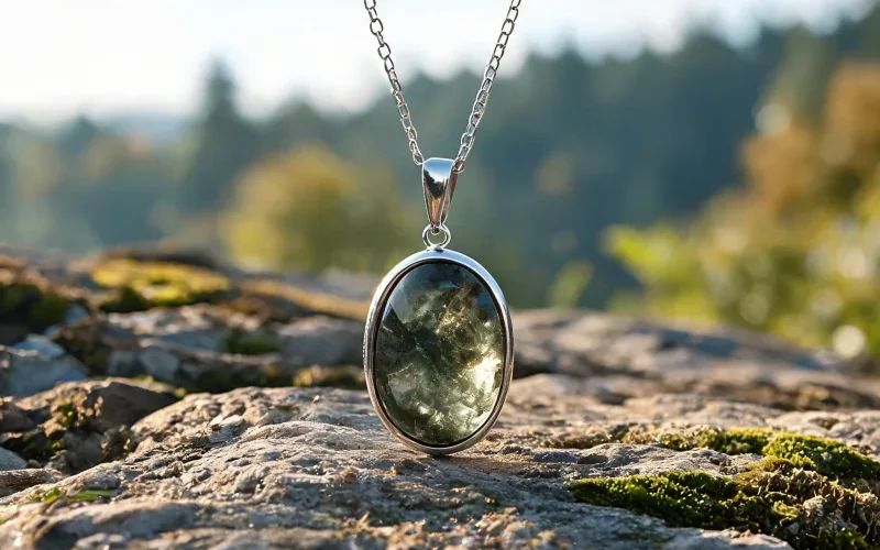 Natural Grounding Gemstone Courage Pendant High Vibration Earth Energy Luck Jewelry