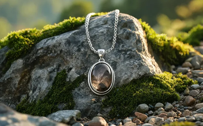 Natural Grounding Gemstone Courage Pendant High Vibration Earth Energy Luck Jewelry
