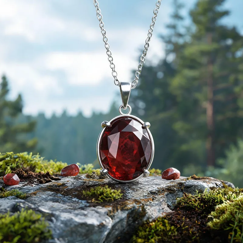 Natural Grounding Gemstone Courage Pendant High Vibration Earth Energy Luck Jewelry