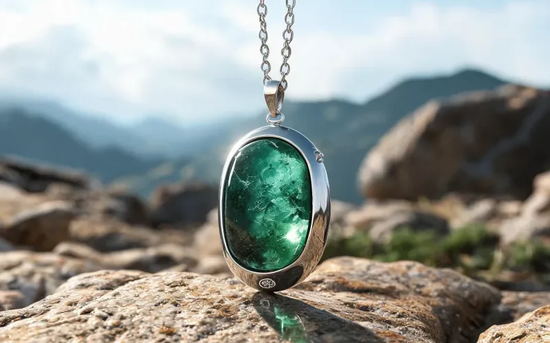 Natural High-Vibration Gemstone Luck Jewelry Earth Energy Protection Courage Pendant