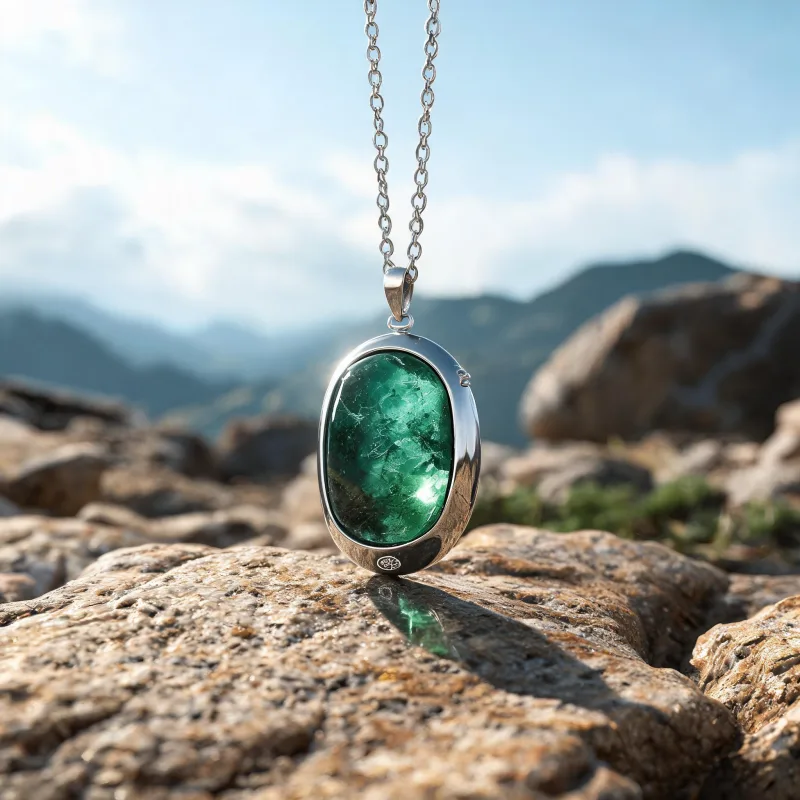 Natural High-Vibration Gemstone Luck Jewelry Earth Energy Protection Courage Pendant