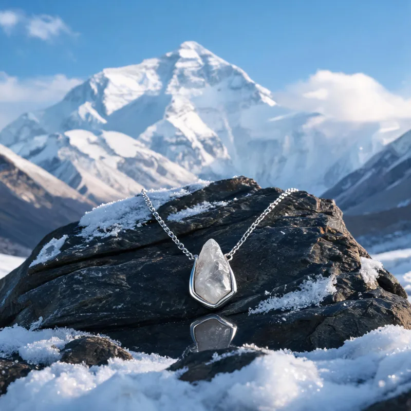 Natural Mineral Chomolungma Heritage Jewelry Craft Courage Good Luck Pendant Necklaces