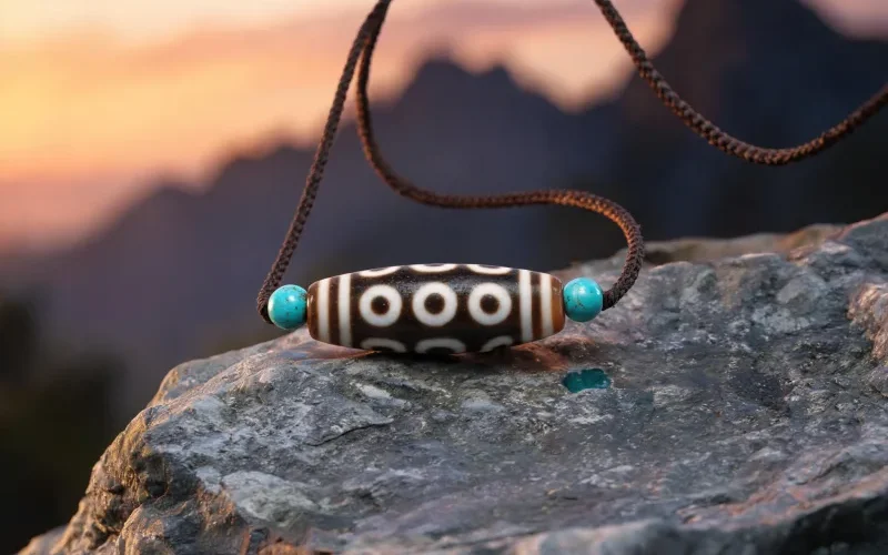 Powerful Dzi Totem Courage Necklace Sacred Symbol Lucky Crystal Pendant Jewelry