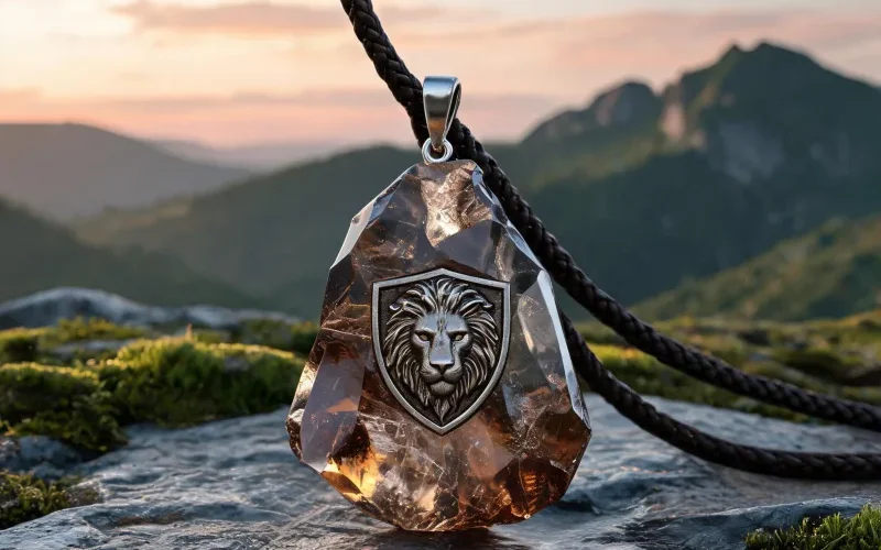 Negative Energy Blocking Earth Crystal Pendant Courage Symbol Luck Talisman Jewelry