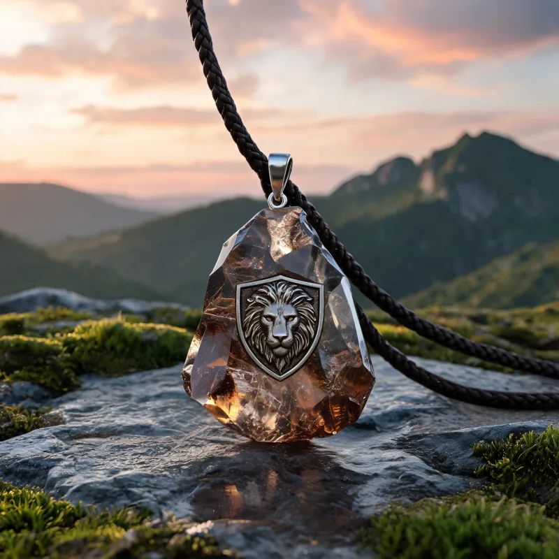 Negative Energy Blocking Earth Crystal Pendant Courage Symbol Luck Talisman Jewelry