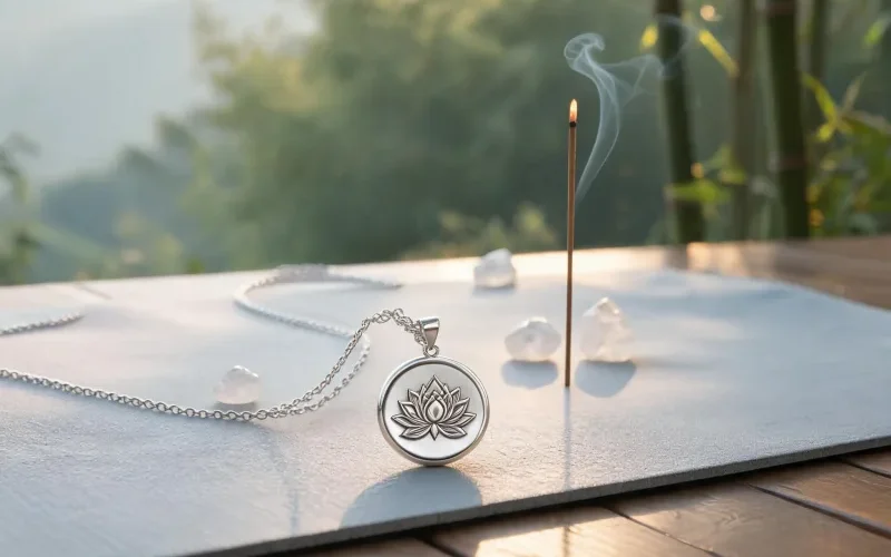 Daily Mindfulness Ritual Courage Necklace Natural Stone Yoga Lucky Talisman Jewelry
