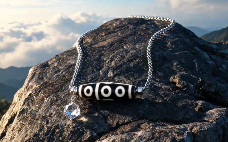 Blessing Dzi Sacred Symbol Talisman Pendant Good Luck Totem Charm Necklaces