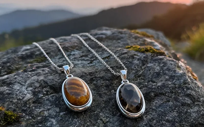 Premium High-Vibration Stone Jewelry Earth Energy Lucky Courage Pendant Necklaces
