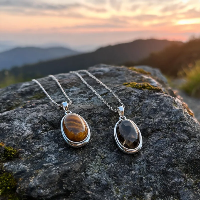 Premium High-Vibration Stone Jewelry Earth Energy Lucky Courage Pendant Necklaces