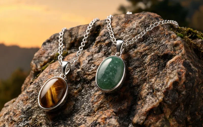 Premium High-Vibration Stone Jewelry Earth Energy Lucky Courage Pendant Necklaces