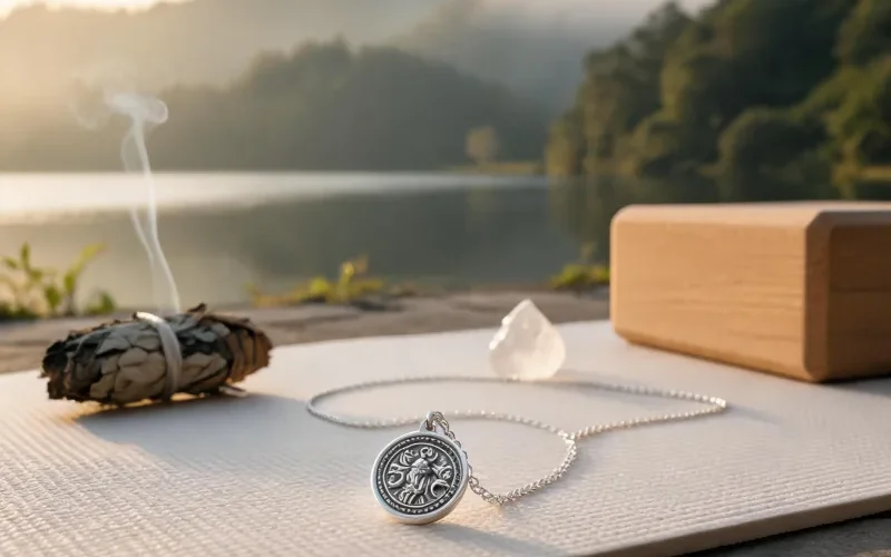 Meditation Ritual Sacred Totem Pendant Yoga Mindfulness Good Luck Amulet Necklace