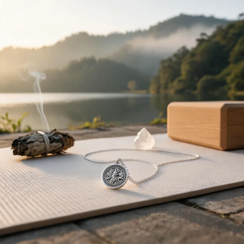Meditation Ritual Sacred Totem Pendant Yoga Mindfulness Good Luck Amulet Necklace