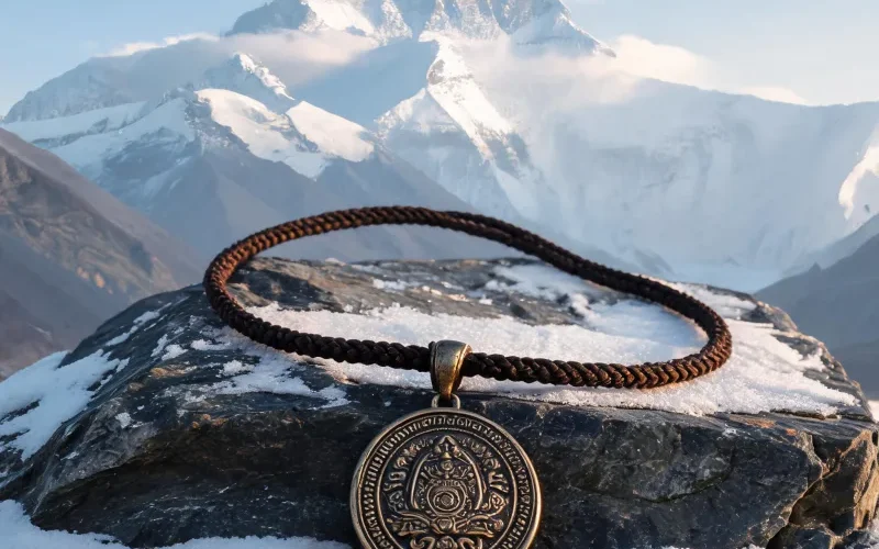 Pure Himalayan Chomolungma Heritage Talisman Necklace Craft Lucky Protection Pendant