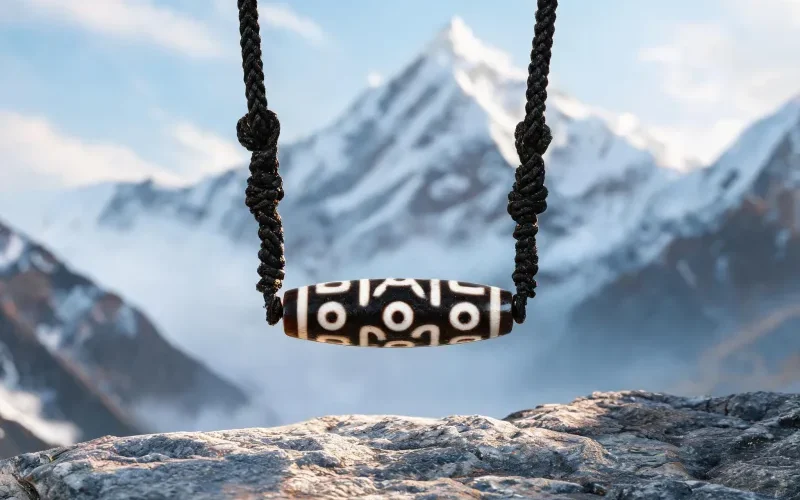 Classic Dzi Totem Charm Necklace Sacred Symbol Courage Good Luck Jewelry Pendant