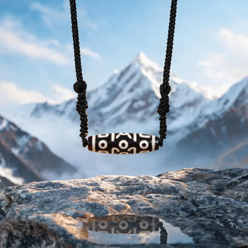 Classic Dzi Totem Charm Necklace Sacred Symbol Courage Good Luck Jewelry Pendant